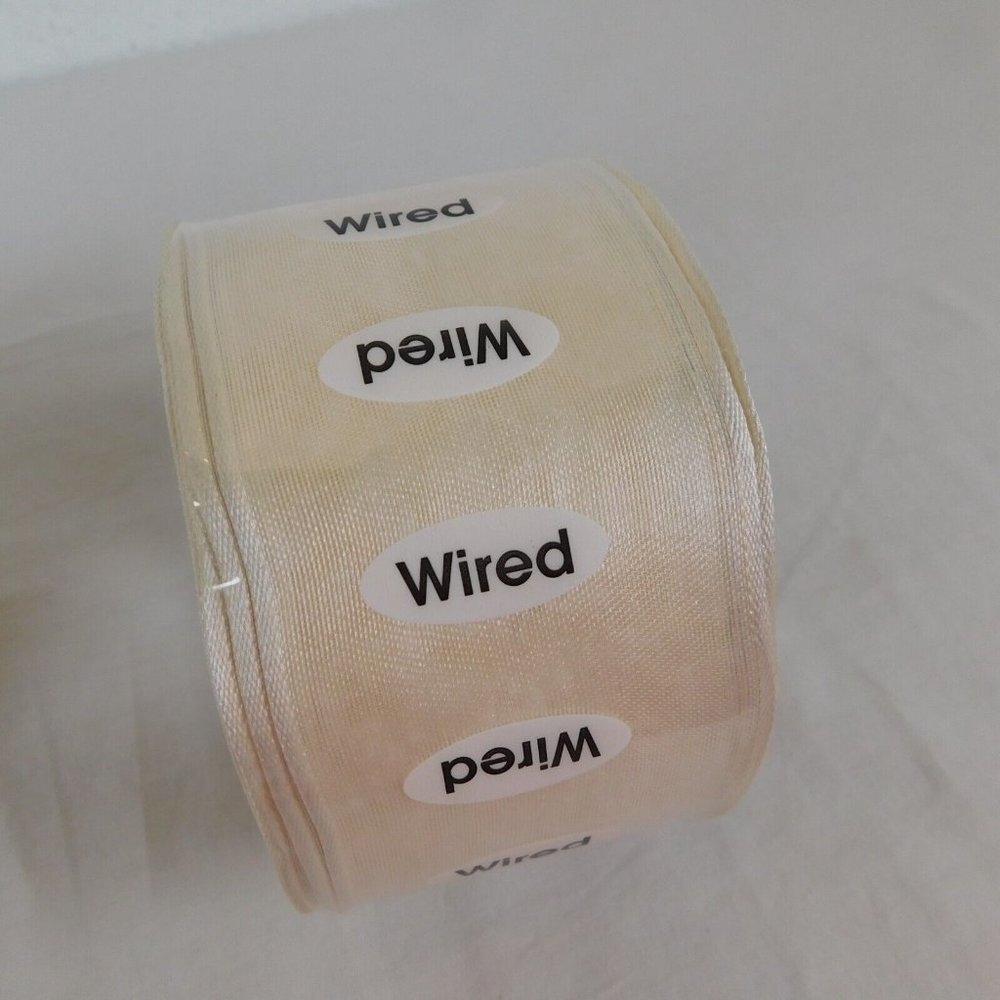 Sheer Ivory Cream Wired Ribbon 2.25" Wide Wedding Shower Christmas Wreath Gifts